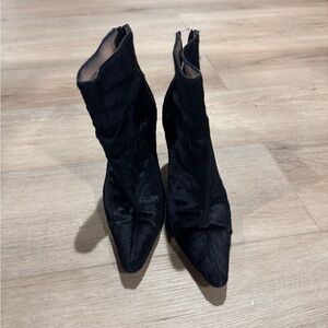 Manolo Blahnik Black Suede Ankle Boots